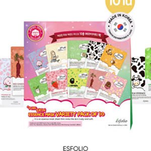 مجموعة أقنعة كورية للعناية بالبشرة من Esfolio Pure Skin، 10 قطع، تشكيلة متنوعة داخل علبة