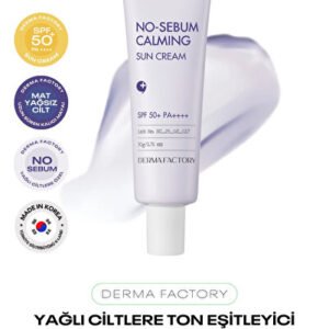 كريم الشمس الكوري المتساوي للون البشرة للبشرة الدهنية Derma Factory No Sebum Calming Sun Cream SPF 50+